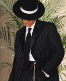 Black with White Pinstripe